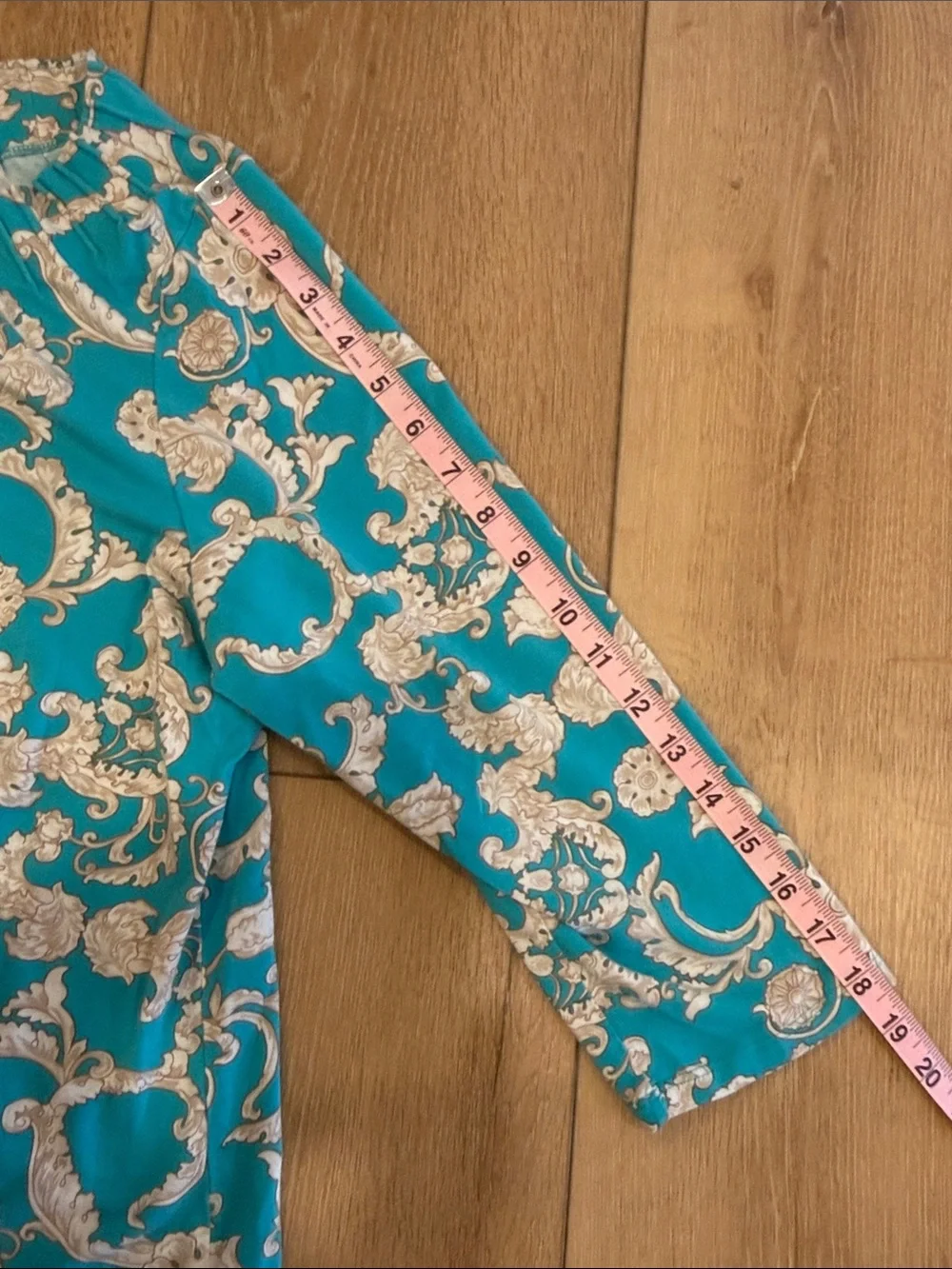 Talbots Women’s Teal Floral Scroll Print Blouse - Picture 5 of 5